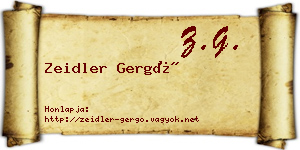 Zeidler Gergő névjegykártya